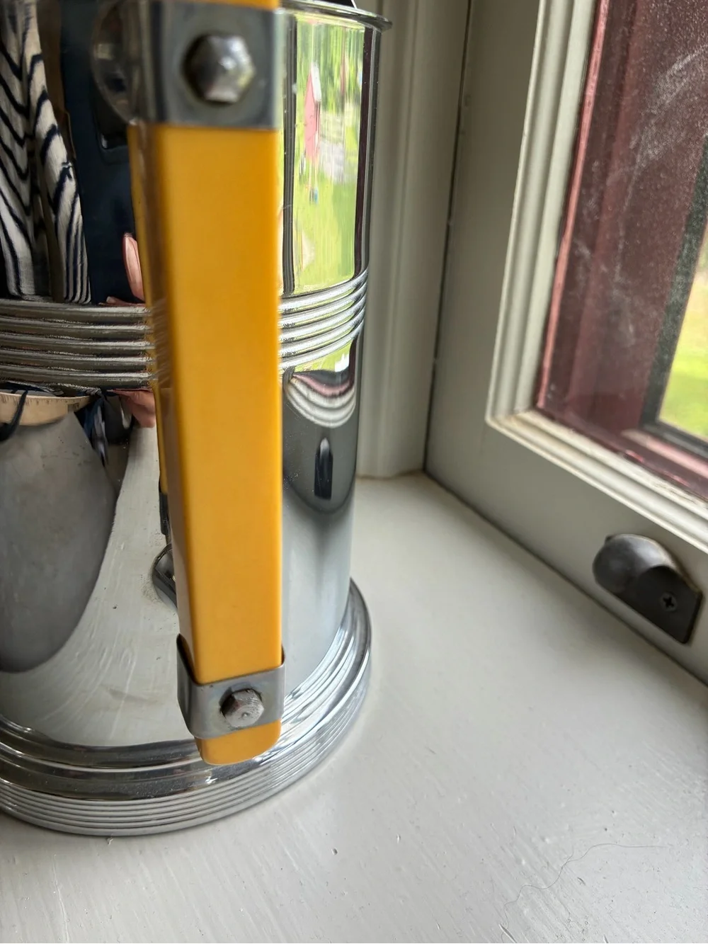 Chrome Water Pitcher Continental Silver Butterscotch Bakelite